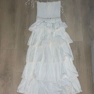 Free People white ruffle dress